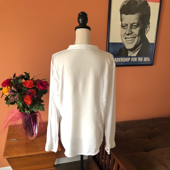 NINE WEST VINTAGE AMERICA white boho blouse - Picture 3 of 3